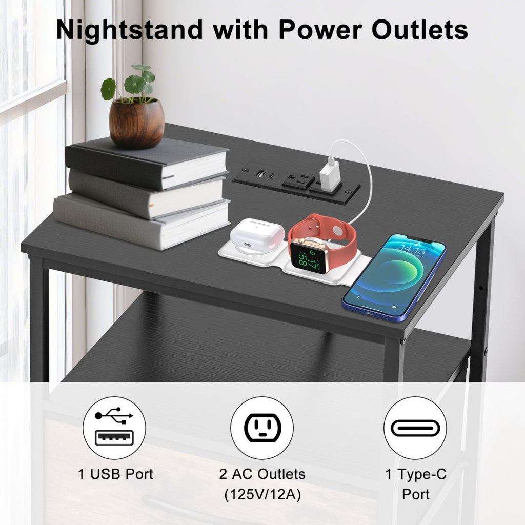 Nightstand with power outlets