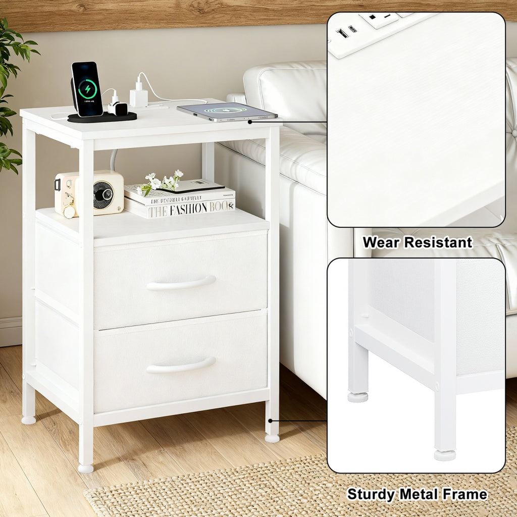 Charging station on nightstand table