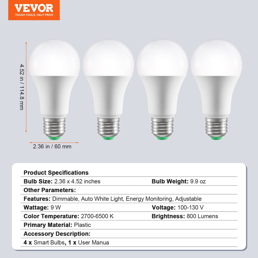 VEVOR Smart Light Bulbs - Brighten Your Home Intelligently