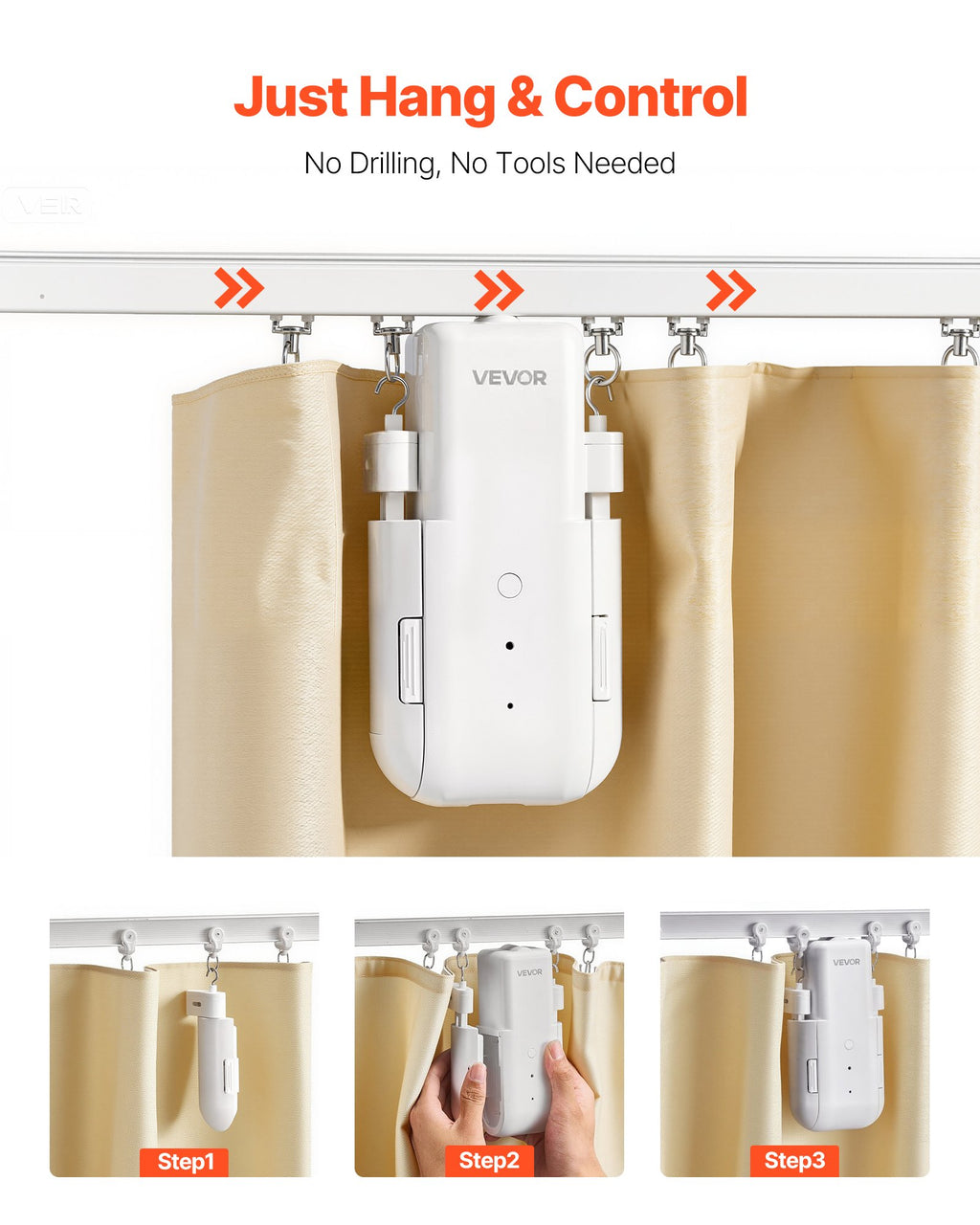 Automatic Curtain Opener – Smart App & Remote Control (Rod & Rail Compatible)