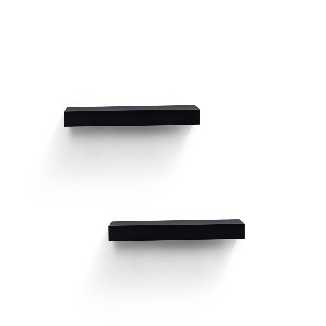 Wall mounted floating shelves with integrated LED lighting