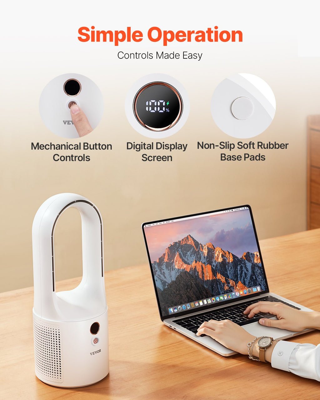 Easy to use, smart small desk fan