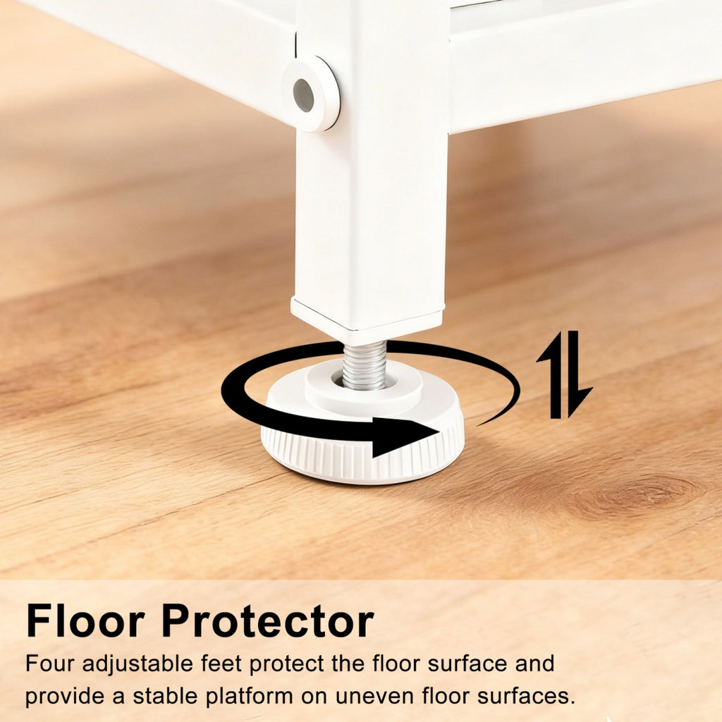 Adjustable feet, protects the floor