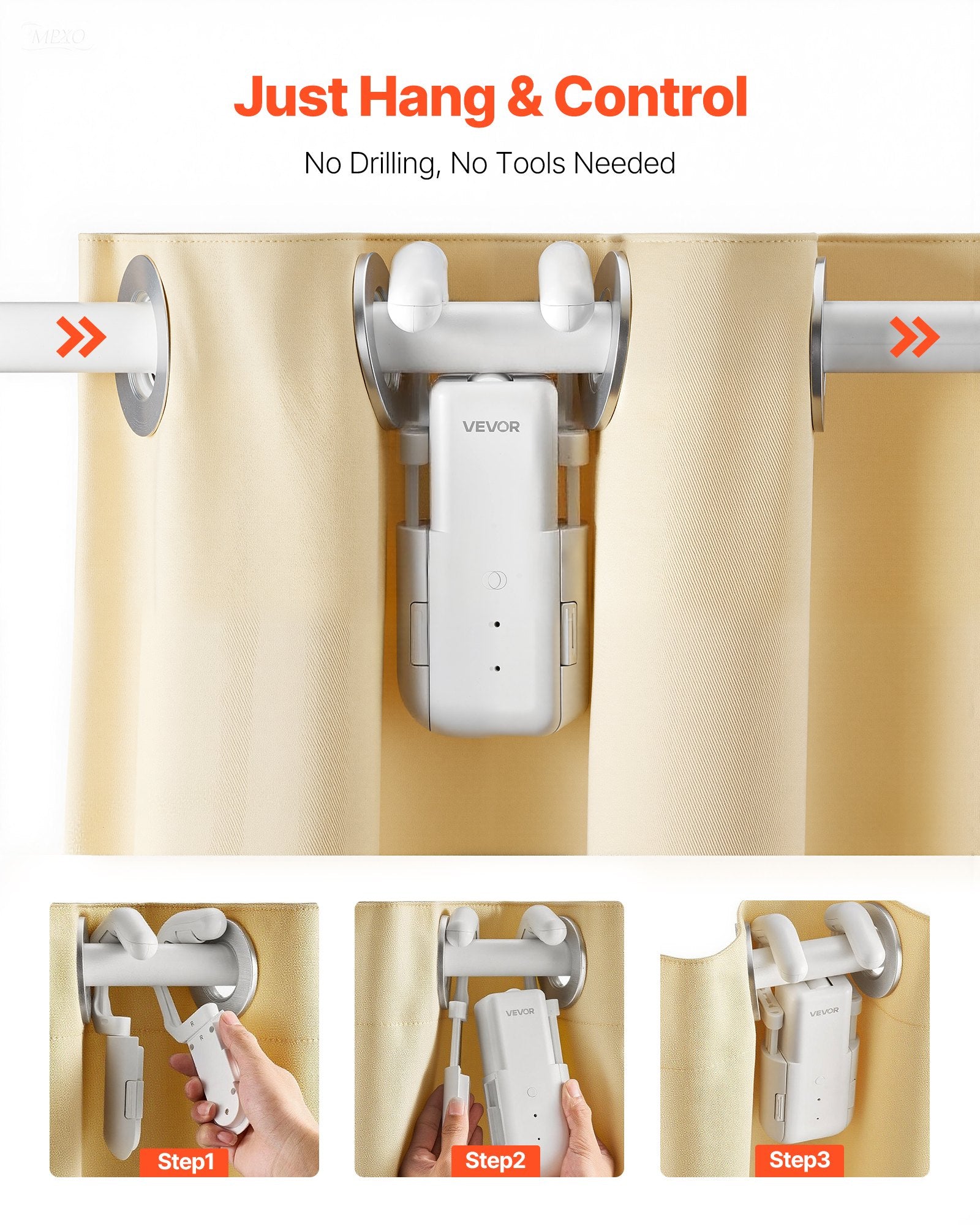 Automatic curtain opener with app and remote control
