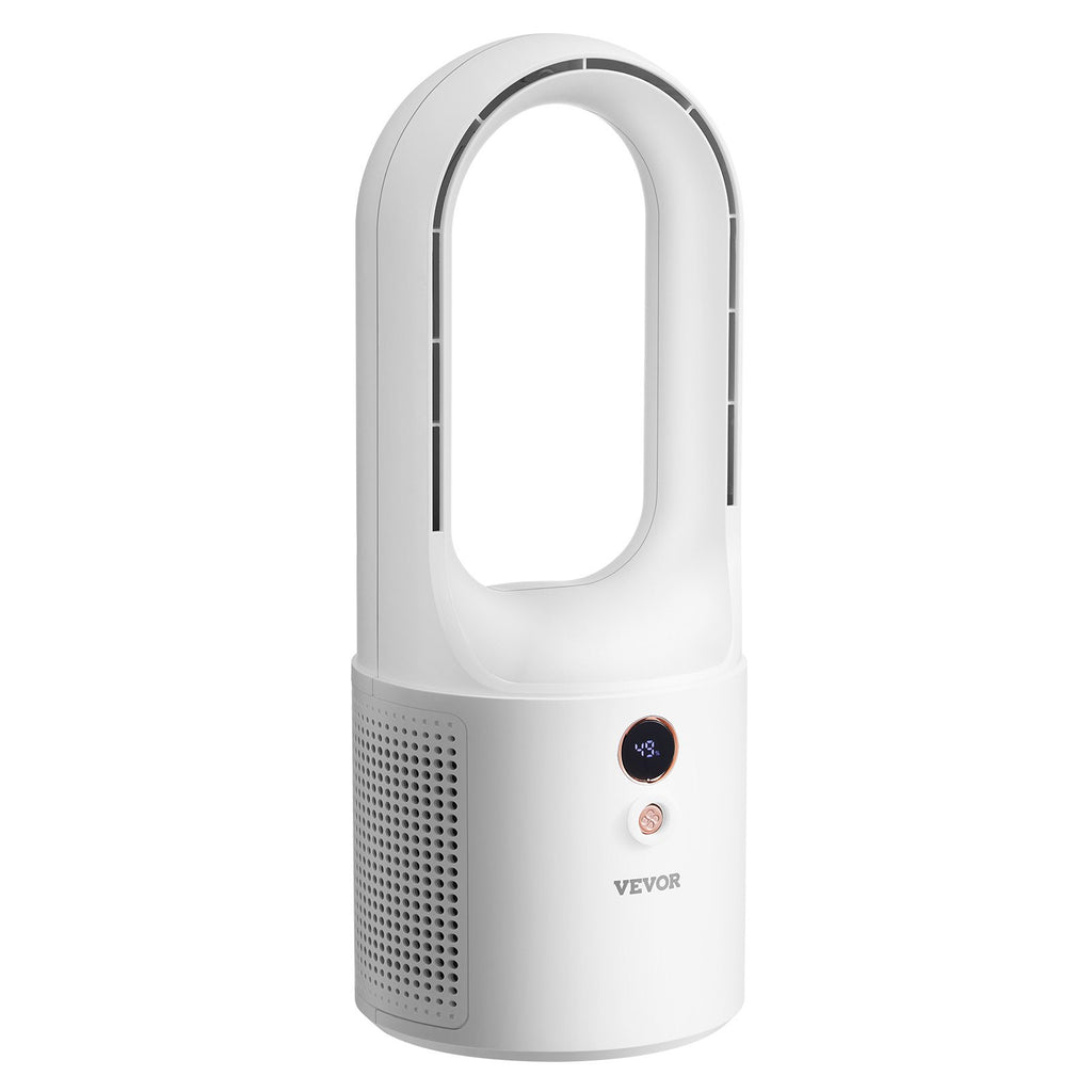 Bladeless desk fan providing quiet and safe cooling on a modern office desk