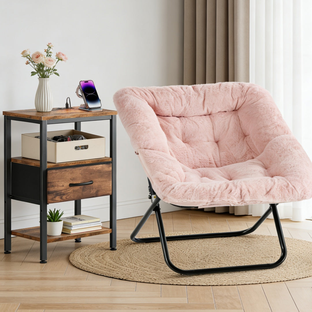 Bedside Table With Charging– Modern Compact Nightstand for Bedroom